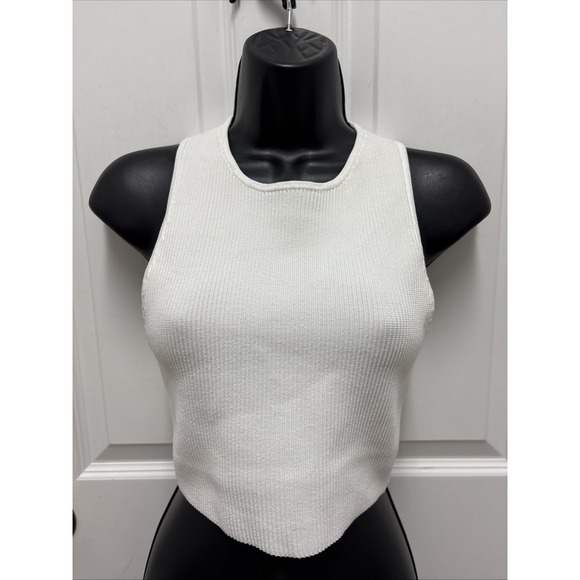 Aritzia Tops - Aritzia Babaton Sculpt Knit Ribbed Tank Minimalist Contemporary Stretch Crop Med
